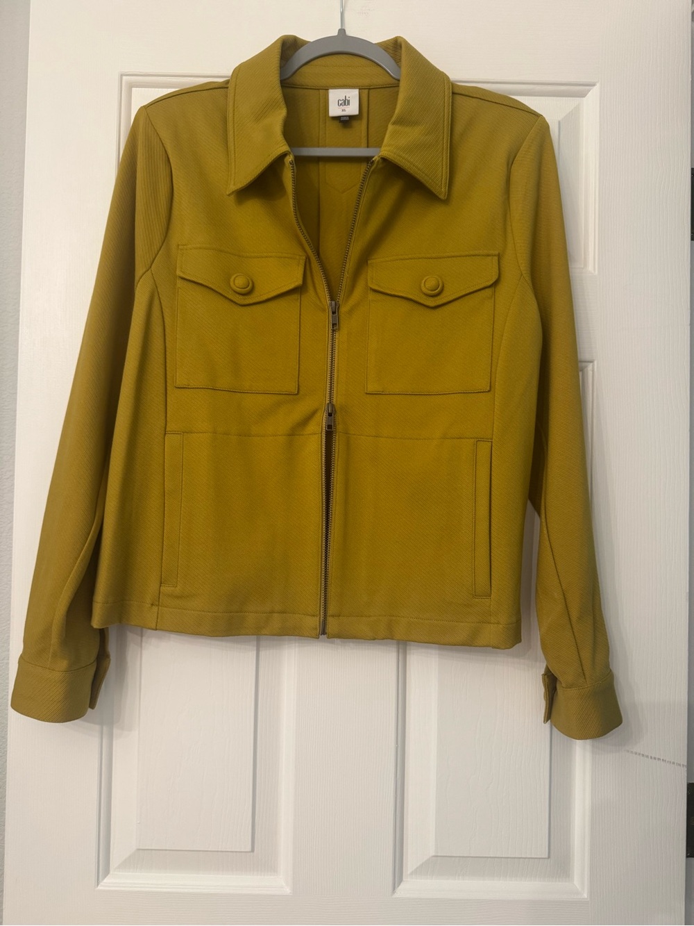 Cabi Moss Gold Touring Jacket Zip Up Utility Shacket XL NWOT - Picture 2 of 7